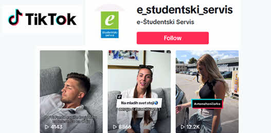 3 slike iz tiktoka, video posnetkov e_študentski_servis