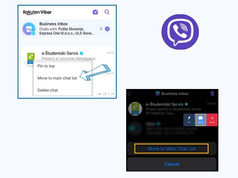 Viber sporočila na andoidu in iOSU