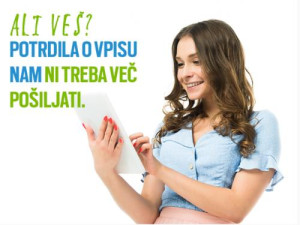 Ali vam moram poslati potrdilo o vpisu?